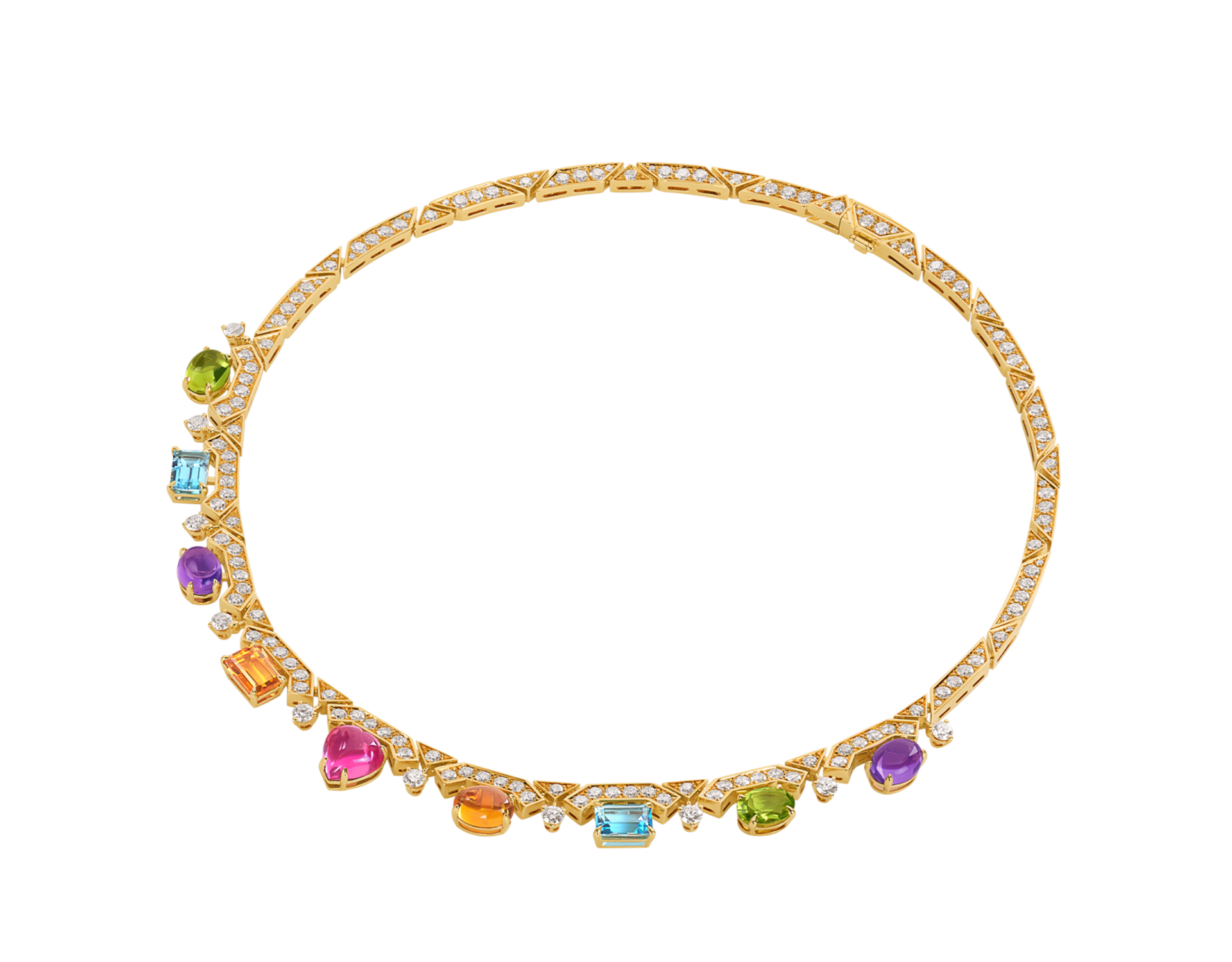 Carave Paris Multicolor Gemstone & Diamond Choker Necklace