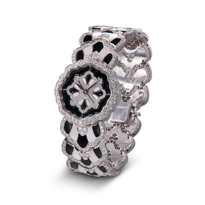 Carave Paris Noir Blossom Diamond Bracelet Watch