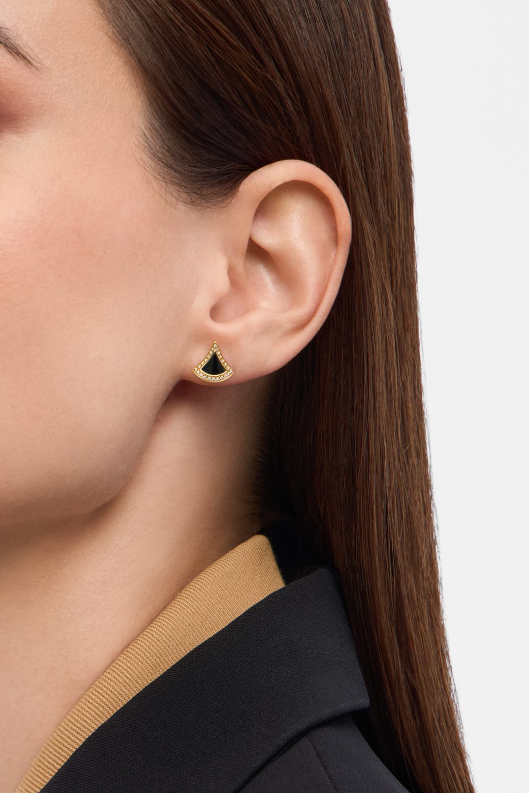 Carave Paris Onyx Pavé Fan Stud Earrings