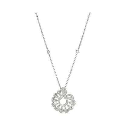 Carave Paris Open Floral Halo Crystal Pendant Necklace