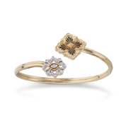 Carave Paris Open Floral Motif Diamond Bangle Bracelet