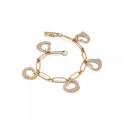 Carave Paris Open Heart Diamond Link Gold Bracelet for Women