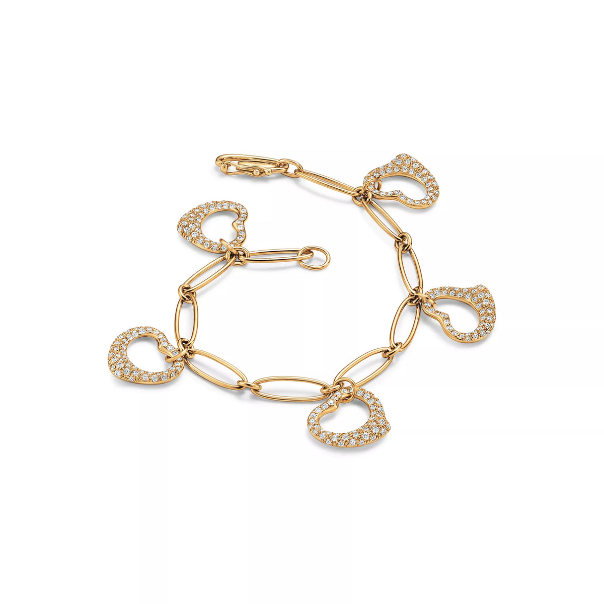 Carave Paris Open Heart Diamond Link Gold Bracelet for Women