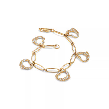 Carave Paris Open Heart Diamond Link Gold Bracelet for Women
