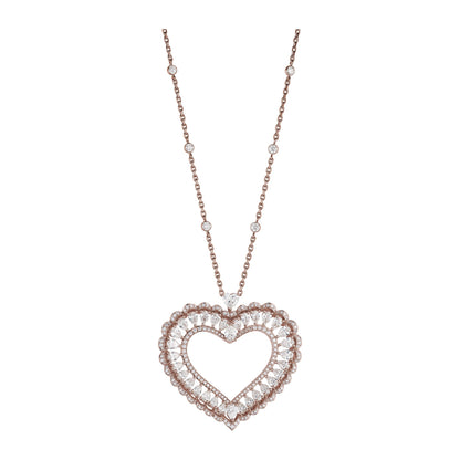 Carave Paris Open Heart Halo Crystal Pendant Necklace