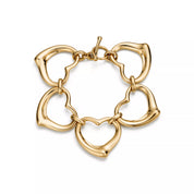 Carave Paris Open Heart Link Yellow Gold Bracelet for Women