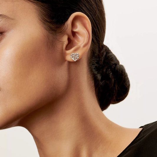 Carave Paris Openwork Heart Leaf Stud Earrings
