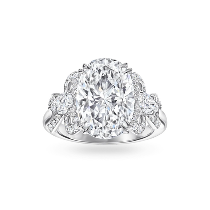 Carave Paris Oval Diamond Floral Halo Ring