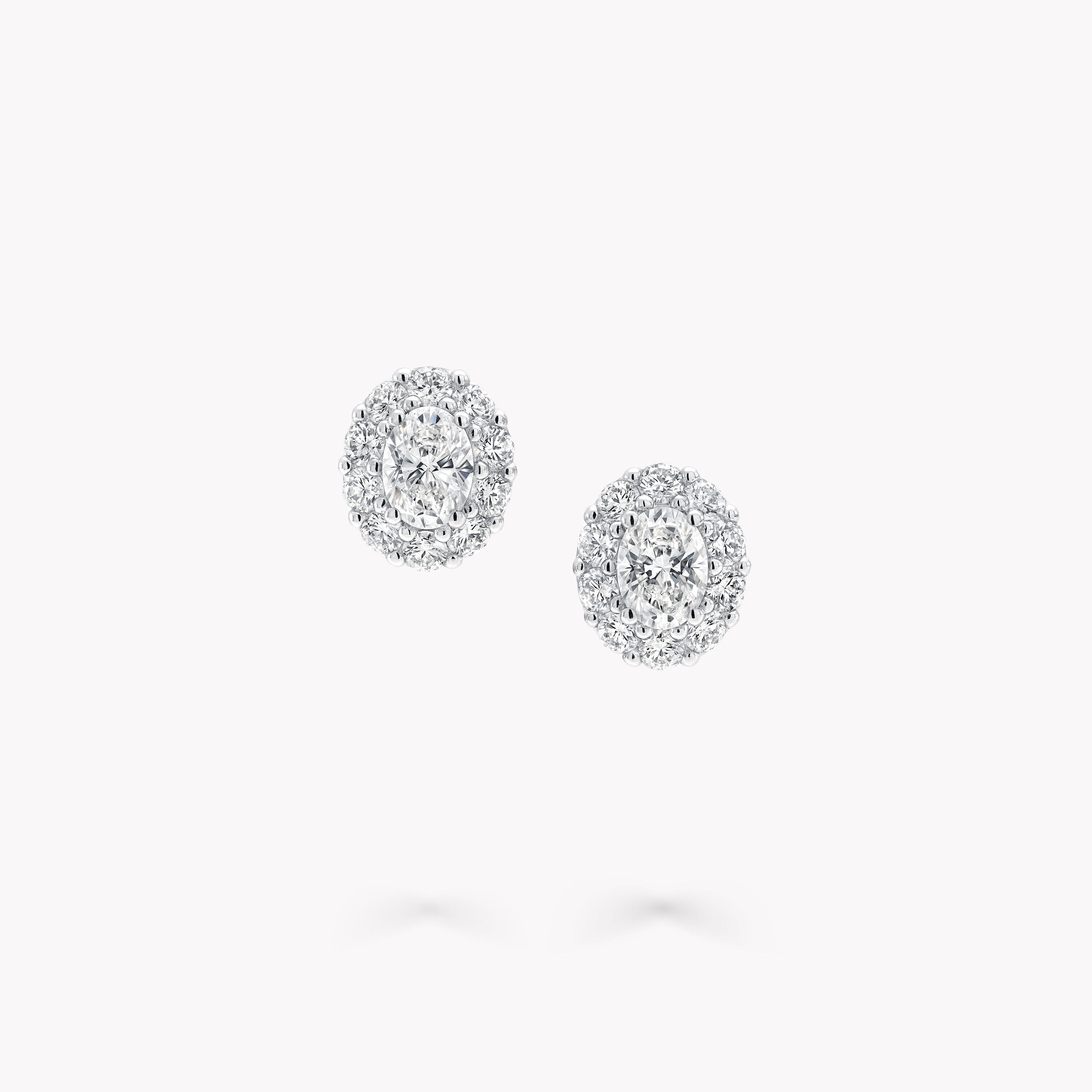 Carave Paris Oval Halo Diamond Stud Earrings
