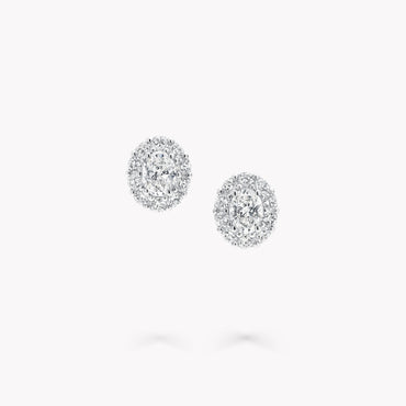 Carave Paris Oval Halo Diamond Stud Earrings