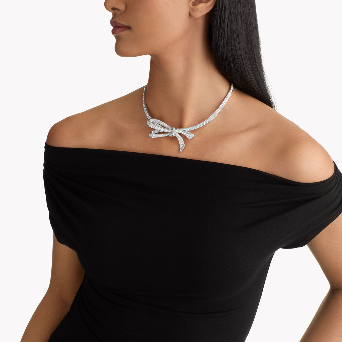 Carave Paris Pavé Diamond Bow Collar Necklace