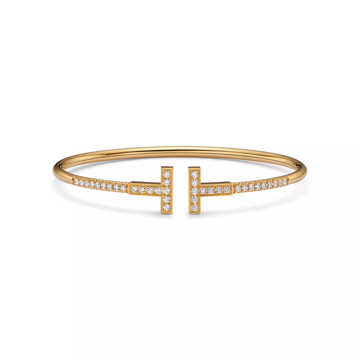 Carave Paris Pavé Diamond Double T Bangle Bracelet