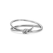 Carave Paris Pavé Diamond Knot Nail White Gold Bangle for Women