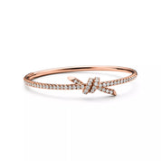 Carave Paris Pavé Diamond Nail Rose Gold Hinged Bangle for Men