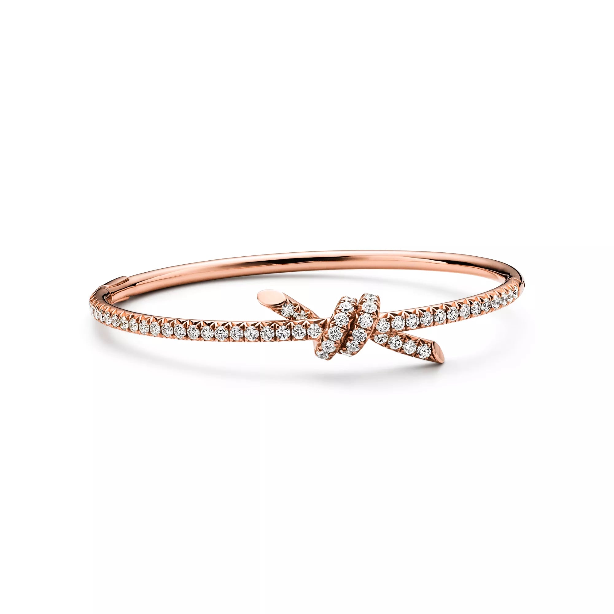 Carave Paris Pavé Diamond Nail Rose Gold Hinged Bangle for Men