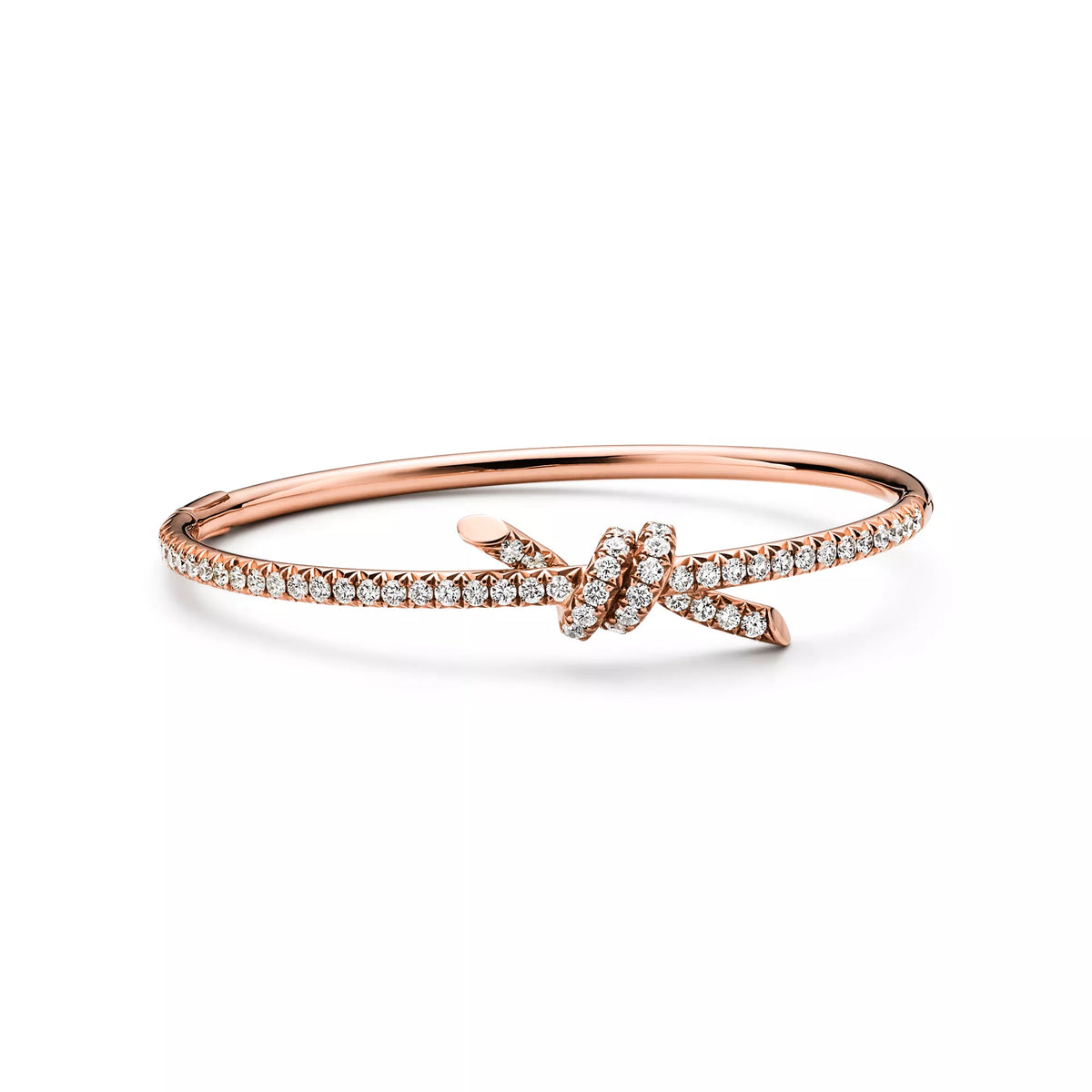 Carave Paris Pavé Diamond Nail Rose Gold Hinged Bangle for Men