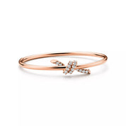 Carave Paris Pavé Diamond Nail Wrap Rose Gold Bangle for Women