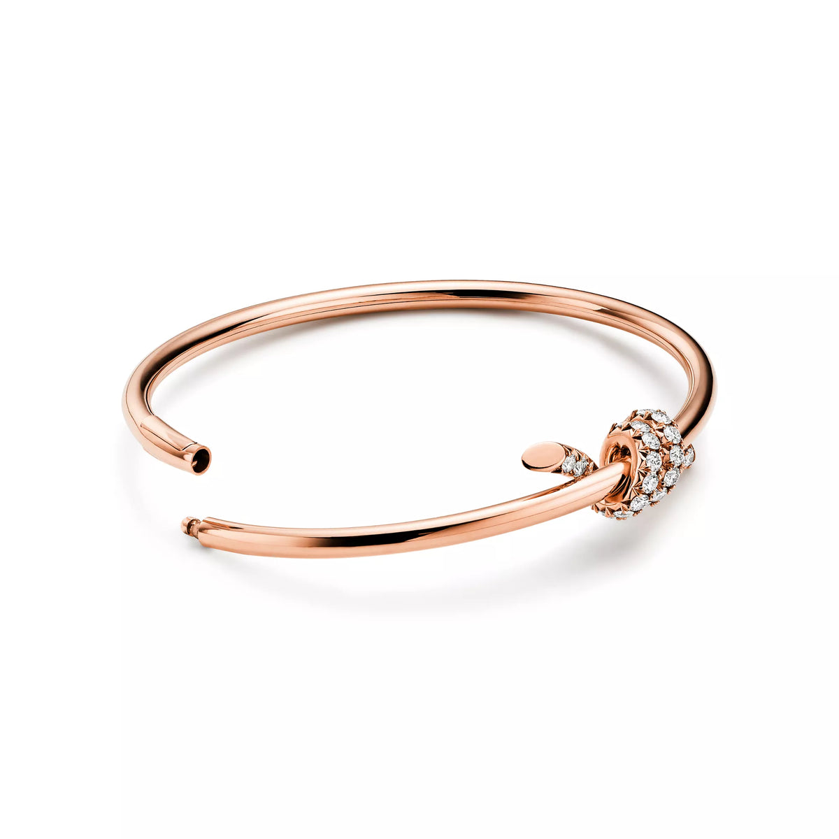 Carave Paris Pavé Diamond Nail Wrap Rose Gold Bangle for Women