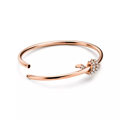 Carave Paris Pavé Diamond Nail Wrap Rose Gold Bangle for Women