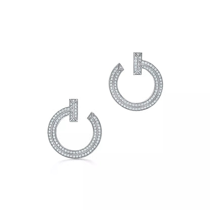 Carave Paris Pavé Double Circle Open Hoop Earrings