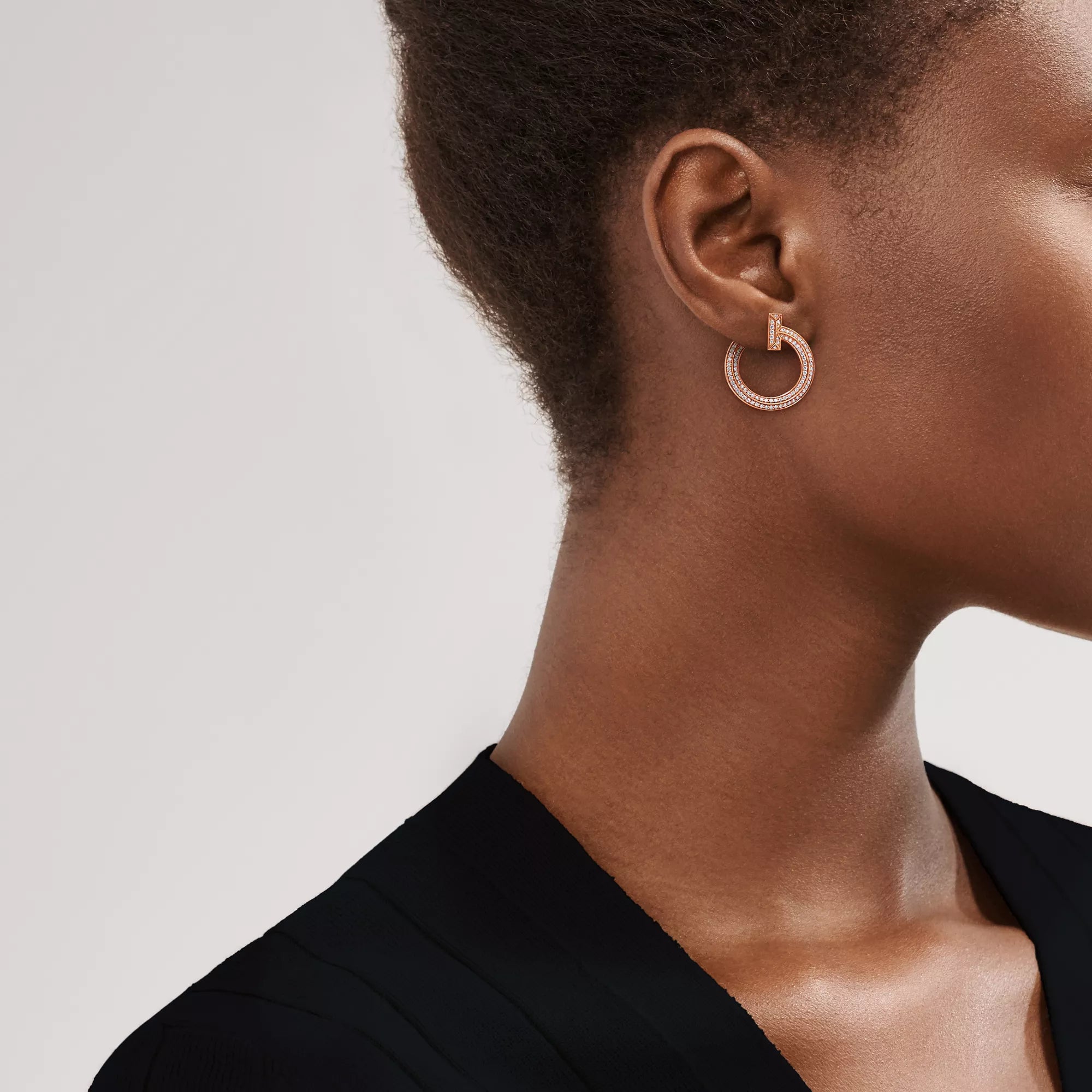 Carave Paris Pavé Double Circle Open Hoop Earrings