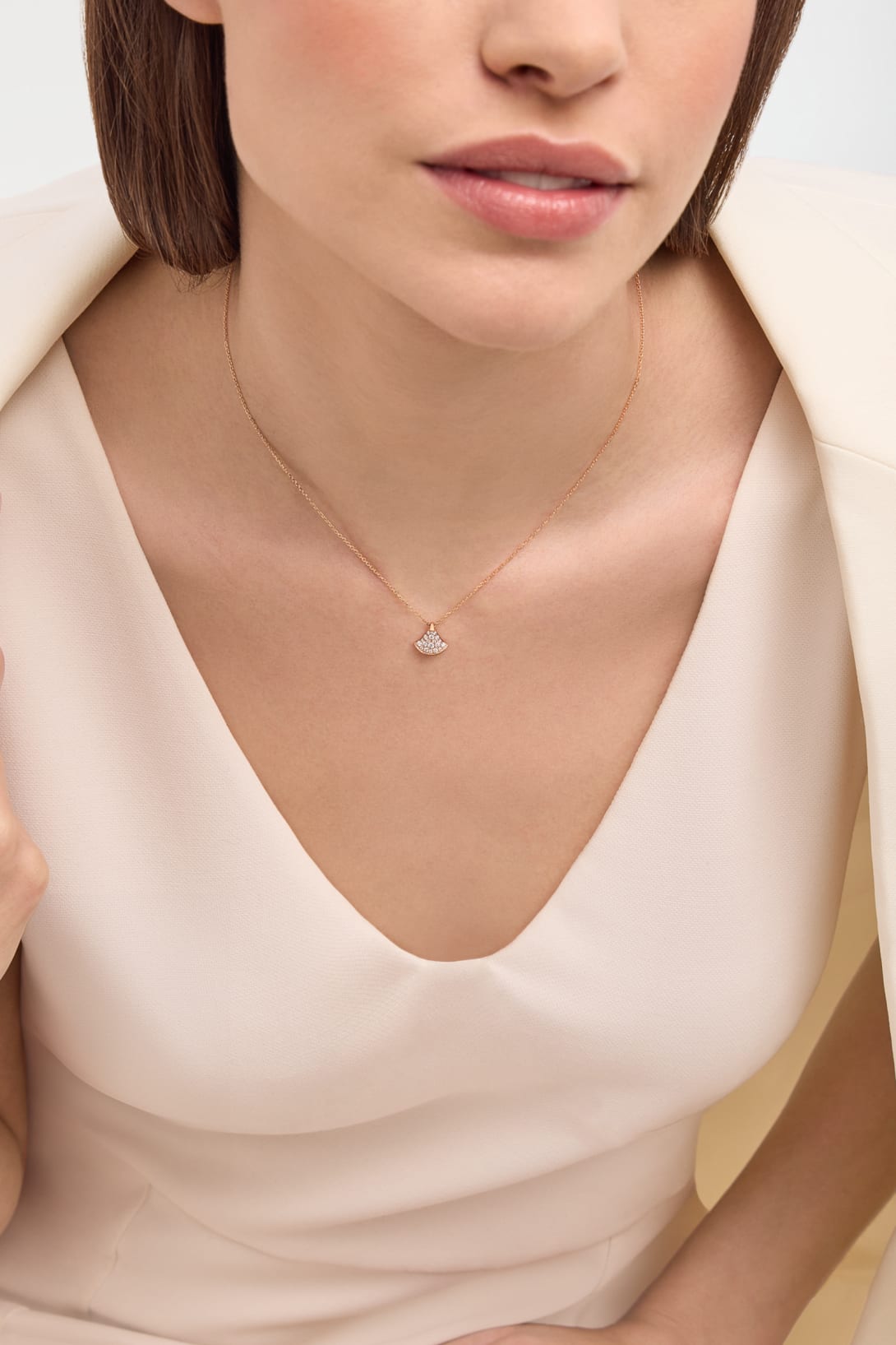 Carave Paris Pavé Fan Motif Pendant Necklace