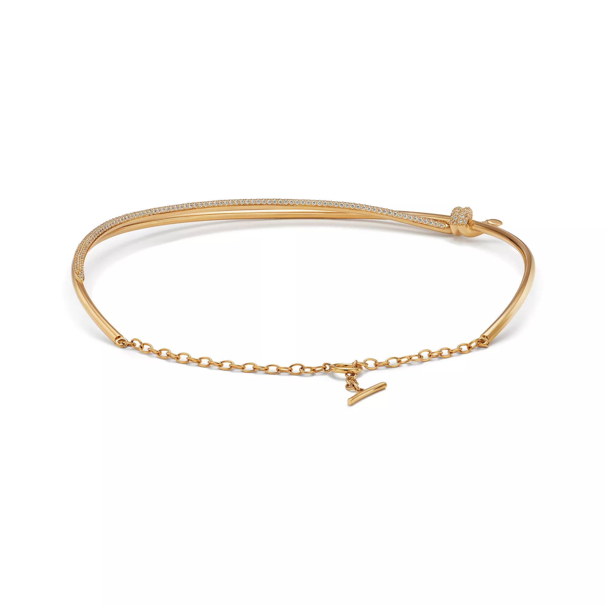 Carave Paris Pavé Knot Collar Necklace in Gold