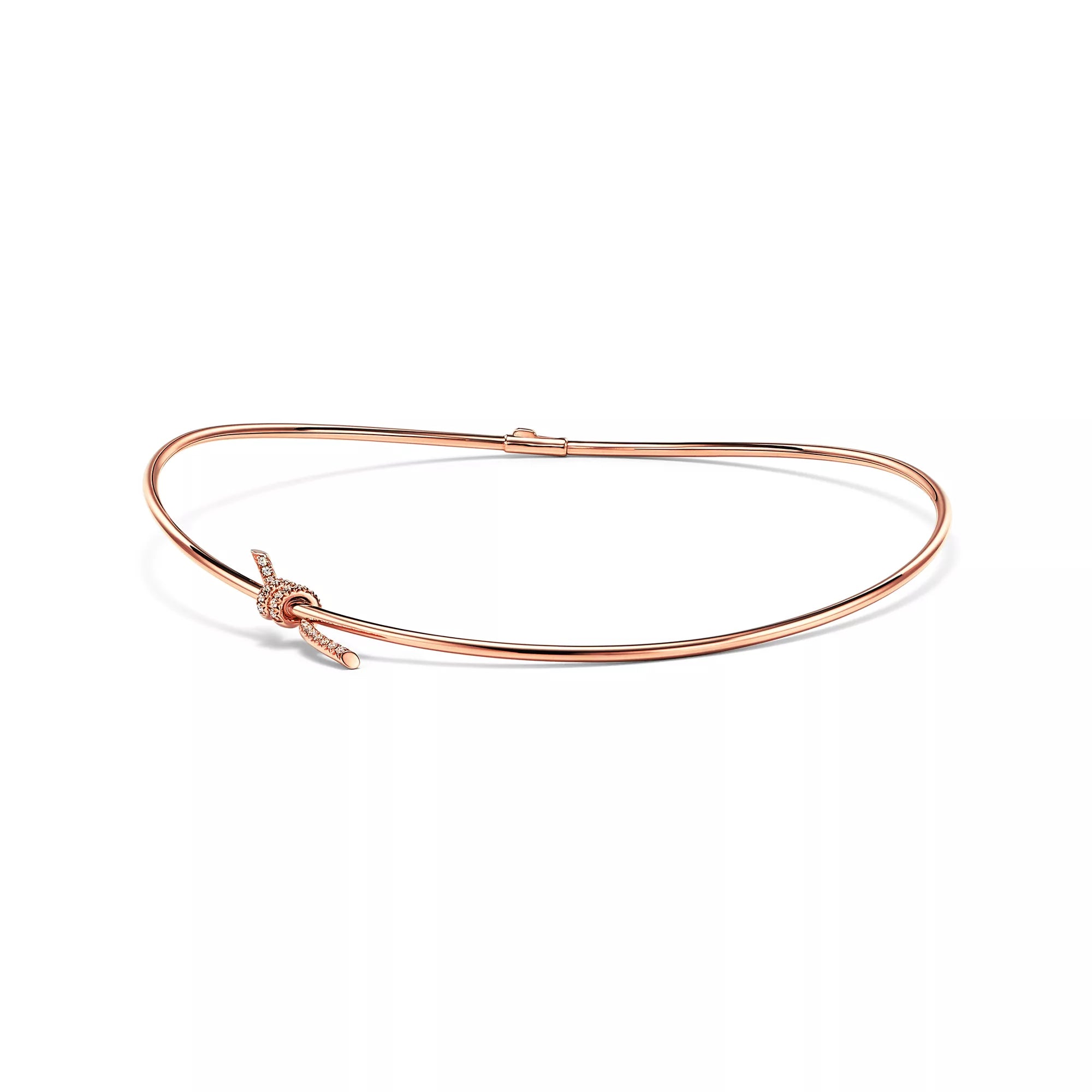 Carave Paris Pavé Knot Collar Necklace in Rose Gold