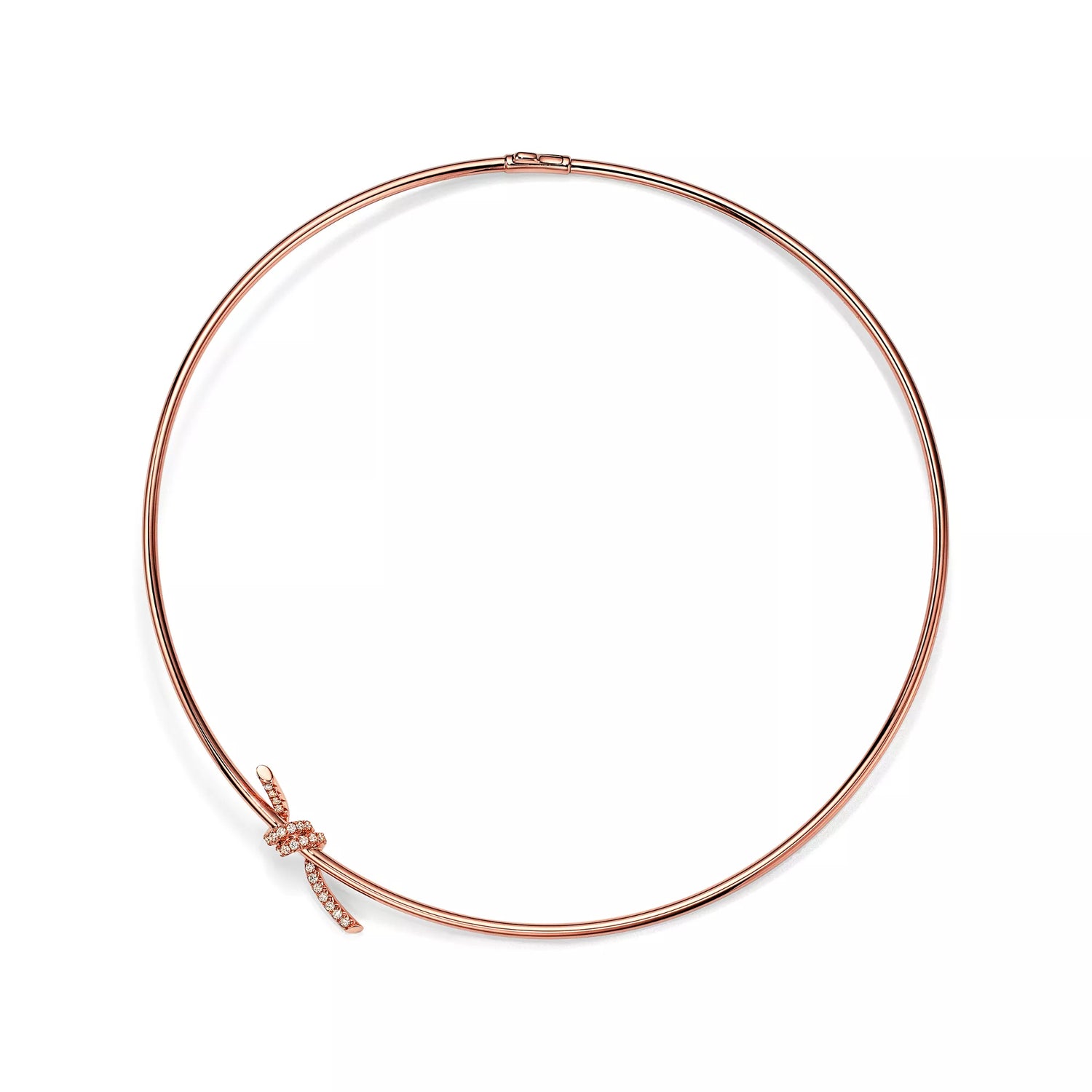 Carave Paris Pavé Knot Collar Necklace in Rose Gold