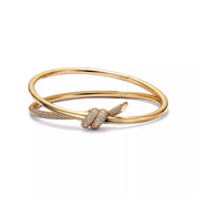 Carave Paris Pavé Knot Gold Bangle Bracelet