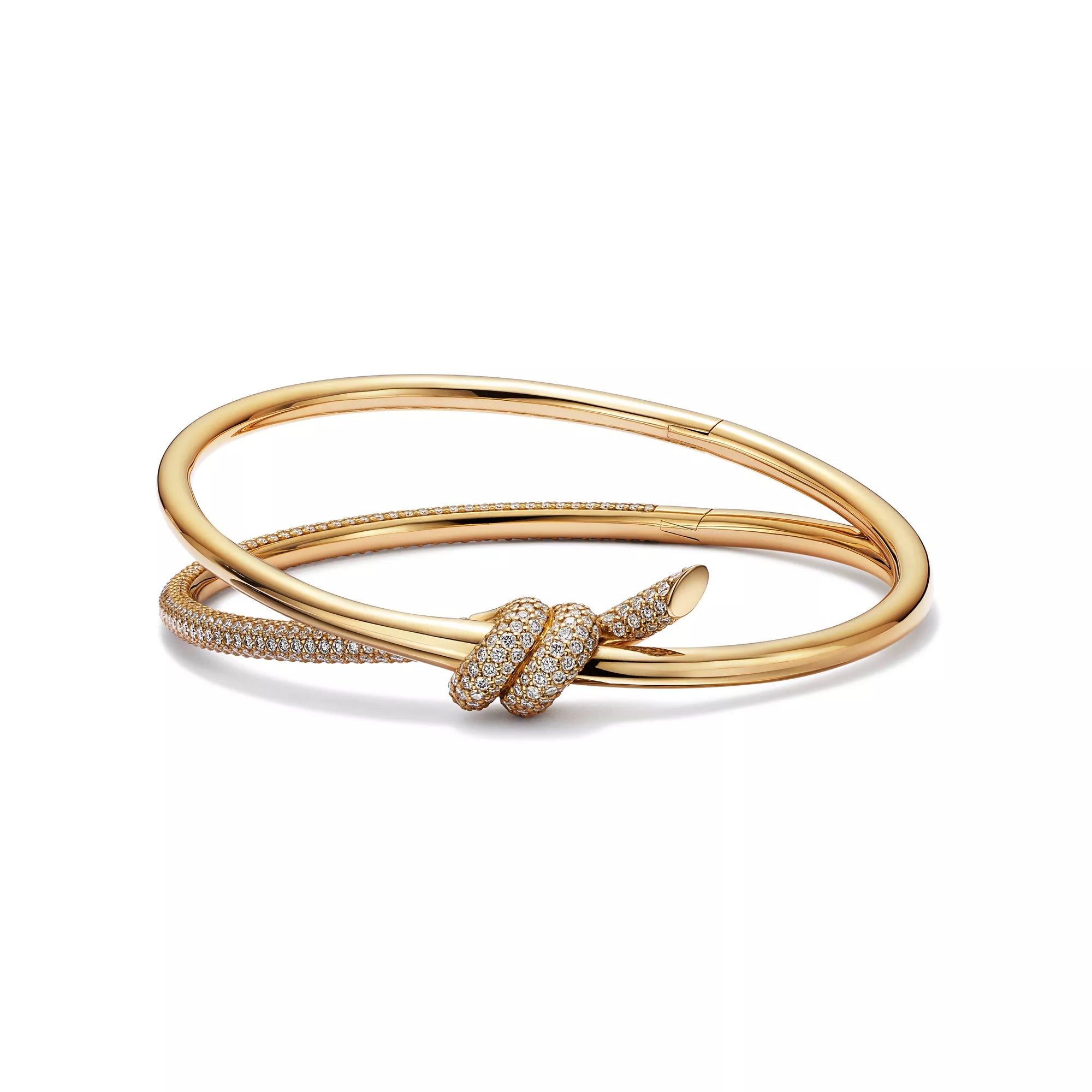Carave Paris Pavé Knot Gold Bangle Bracelet