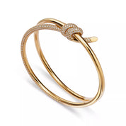 Carave Paris Pavé Knot Gold Bangle Bracelet