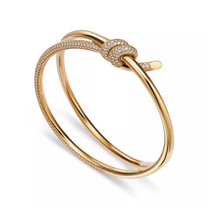 Carave Paris Pavé Knot Gold Bangle Bracelet