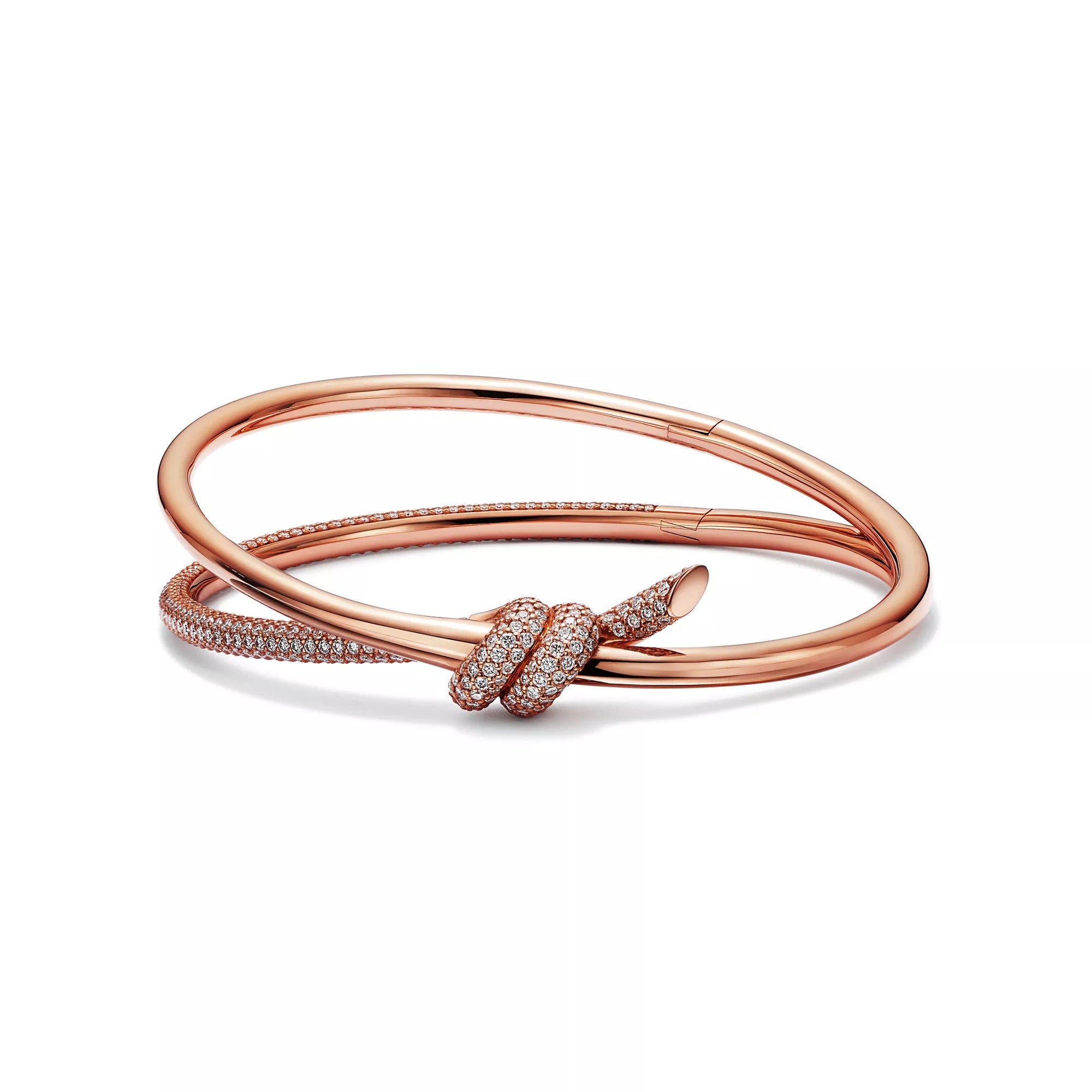 Carave Paris Pavé Nail Rose Gold Bangle Bracelet