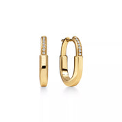 Carave Paris Pavé Rectangular Huggie Hoop Earrings