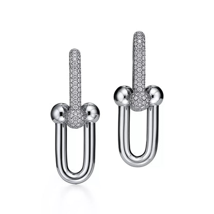 Carave Paris Pavé Sphere Link Hoop Earring