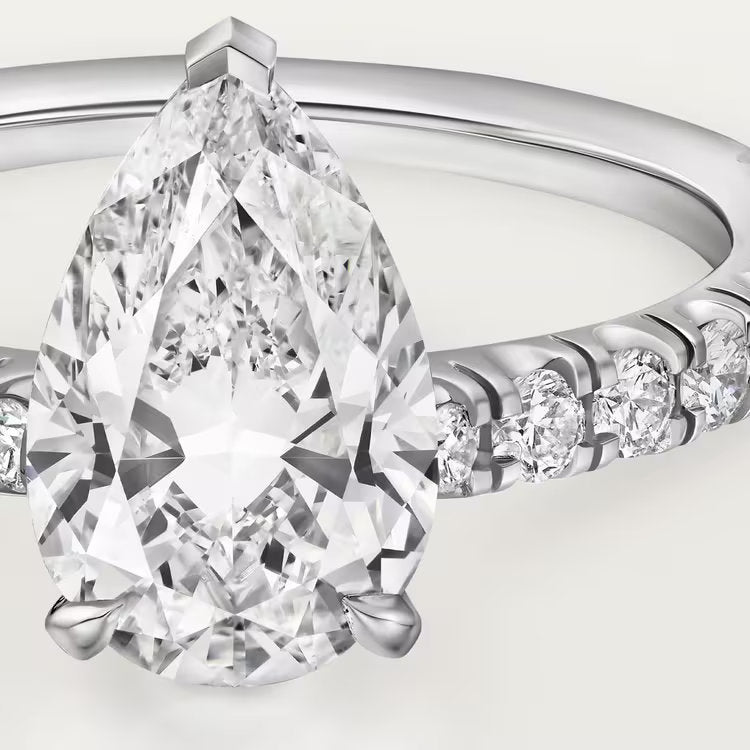 Carave Paris Pear Solitaire Pavé Ring