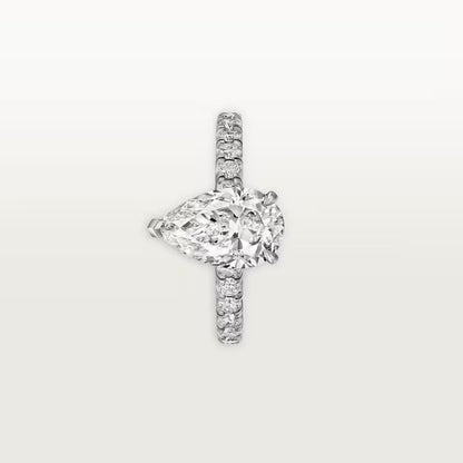 Carave Paris Pear Solitaire Pavé Ring