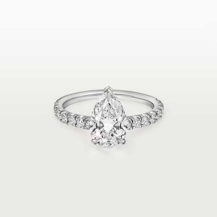 Carave Paris Pear Solitaire Pavé Ring