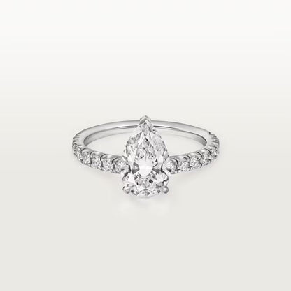 Carave Paris Pear Solitaire Pavé Ring