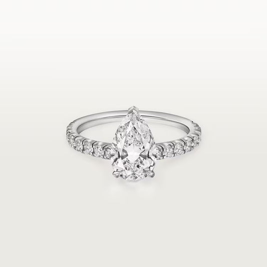 Carave Paris Pear Solitaire Pavé Ring