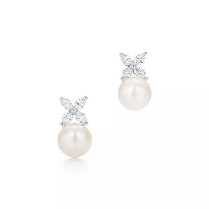 Carave Paris Pearl & Marquise Floral Drop Earrings