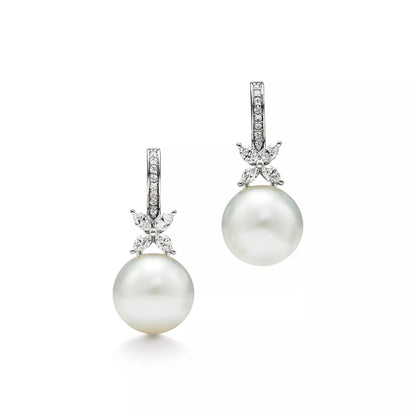 Carave Paris Pearl Butterfly Drop Hoop Earring