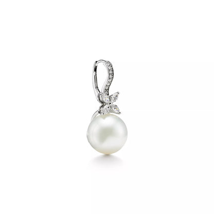 Carave Paris Pearl Butterfly Drop Hoop Earring