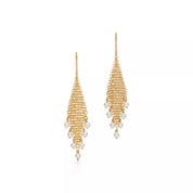 Carave Paris Pearl Cascade Chain Mesh Dangle Earring