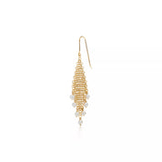 Carave Paris Pearl Cascade Chain Mesh Dangle Earring