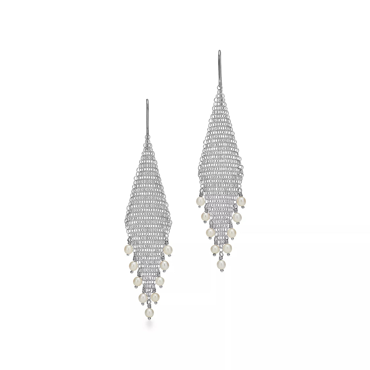 Carave Paris Pearl Cascade Mesh Drop Earring