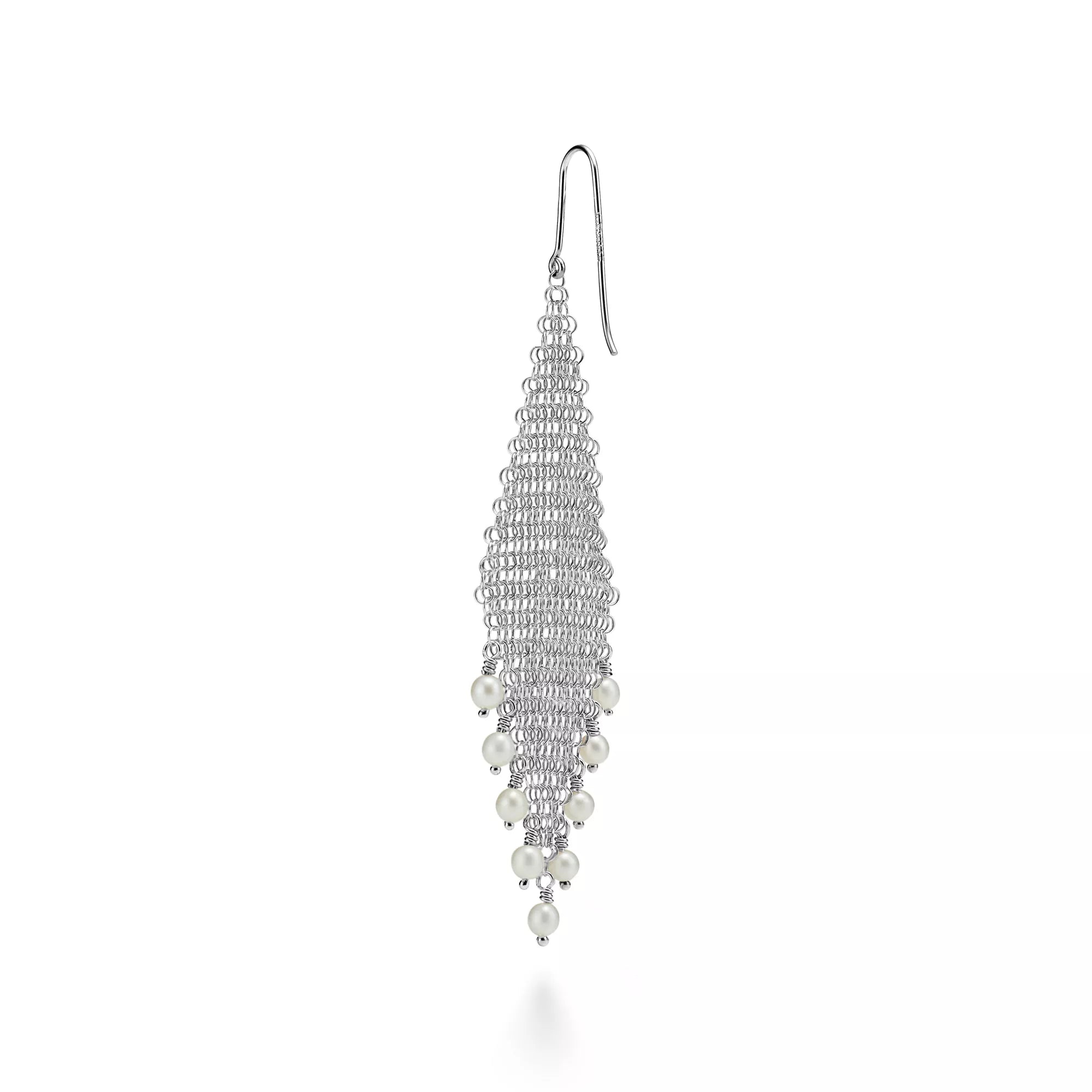 Carave Paris Pearl Cascade Mesh Drop Earring