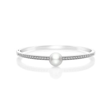 Carave Paris Pearl & Diamond Bangle Bracelet