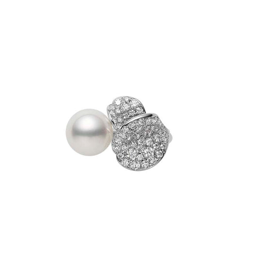 Carave Paris Pearl Pavé Diamond Cluster Ring
